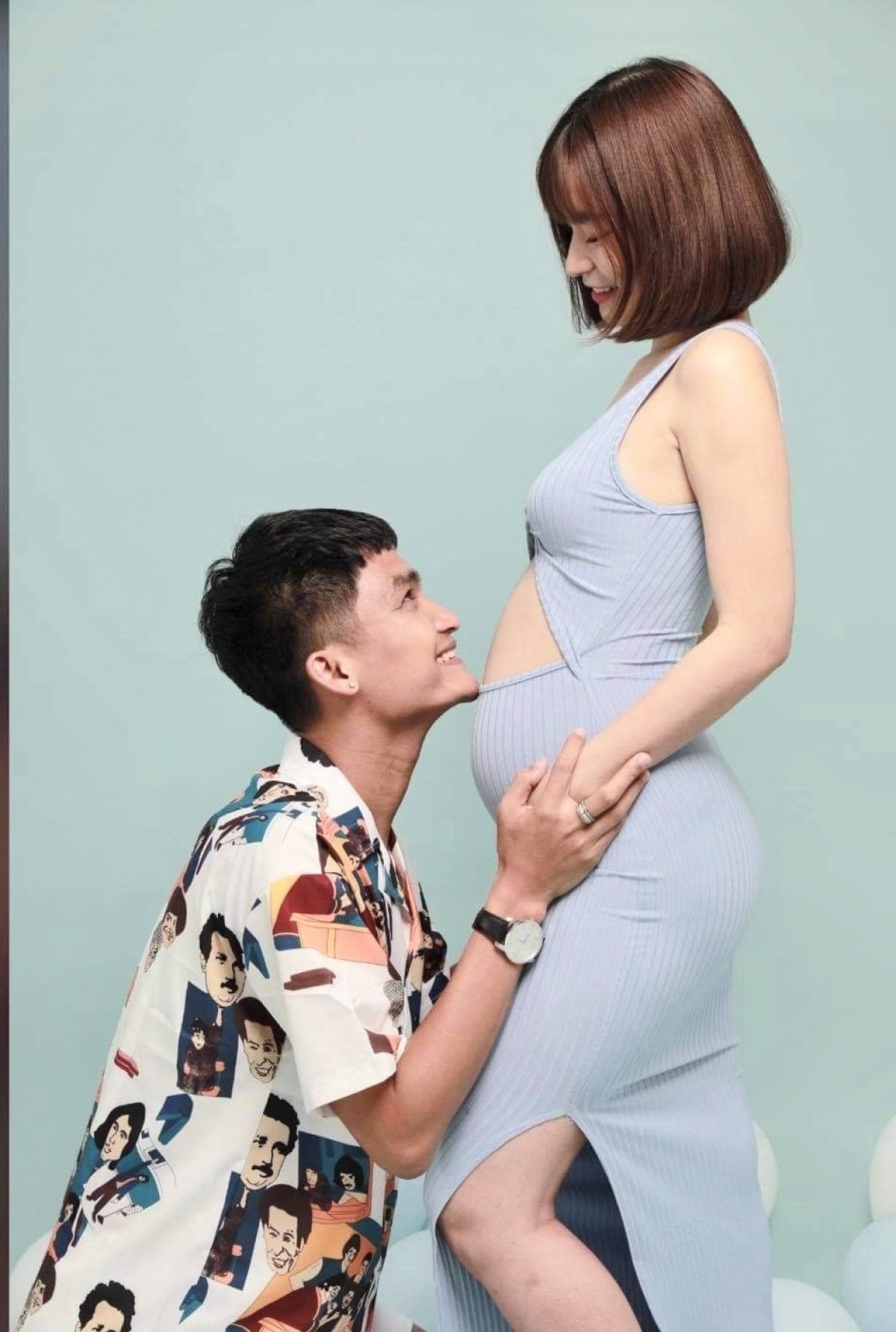 Nam diễn viên hài bất ngờ khoe bạn gái Thảo Vy đã mang thai con gái đầu lòng tháng thứ 6. Ảnh: Yan.vn
