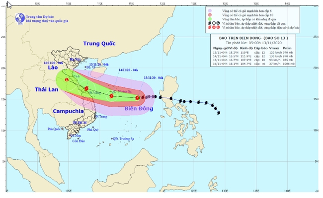 Bão số 13 sẽ gây gió giật cấp 13 trên vùng biển các tỉnh từ Quảng Bình đến Quảng Nam - Ảnh 1.