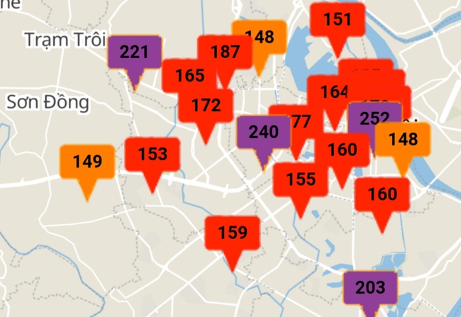Sáng nay, 4 khu vực tại Hà Nội chất lượng không khí ở mức rất xấu - Ảnh 1.