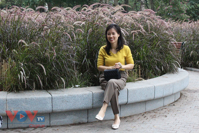 Người dân hào hứng 'check-in' tại vườn hoa cỏ lau tím bên hồ Hòa Kiếm - Ảnh 8.