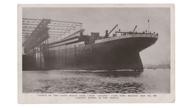Tấm bưu thiếp của thành viên thủy thủy đoàn tàu Titanic có thể bán đấu giá được 15.000 USD - Ảnh 1.