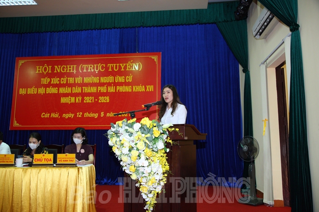 Đồng chí Nguyễn Văn Tùng, Chủ tịch UBND thành phố cùng các ứng cử viên đại biểu HĐND thành phố tiếp xúc cử tri tại huyện Cát Hải - Ảnh 9.