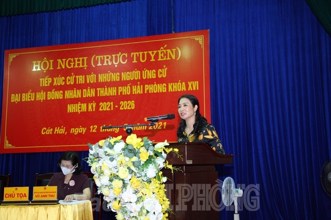 Đồng chí Nguyễn Văn Tùng, Chủ tịch UBND thành phố cùng các ứng cử viên đại biểu HĐND thành phố tiếp xúc cử tri tại huyện Cát Hải - Ảnh 7.