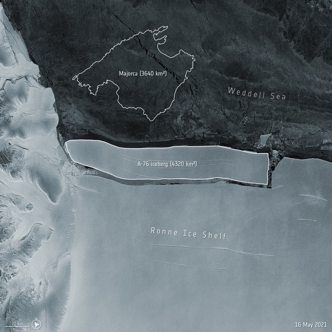 Tảng băng trôi lớn nhất thế giới tách khỏi Nam Cực - Ảnh 1.