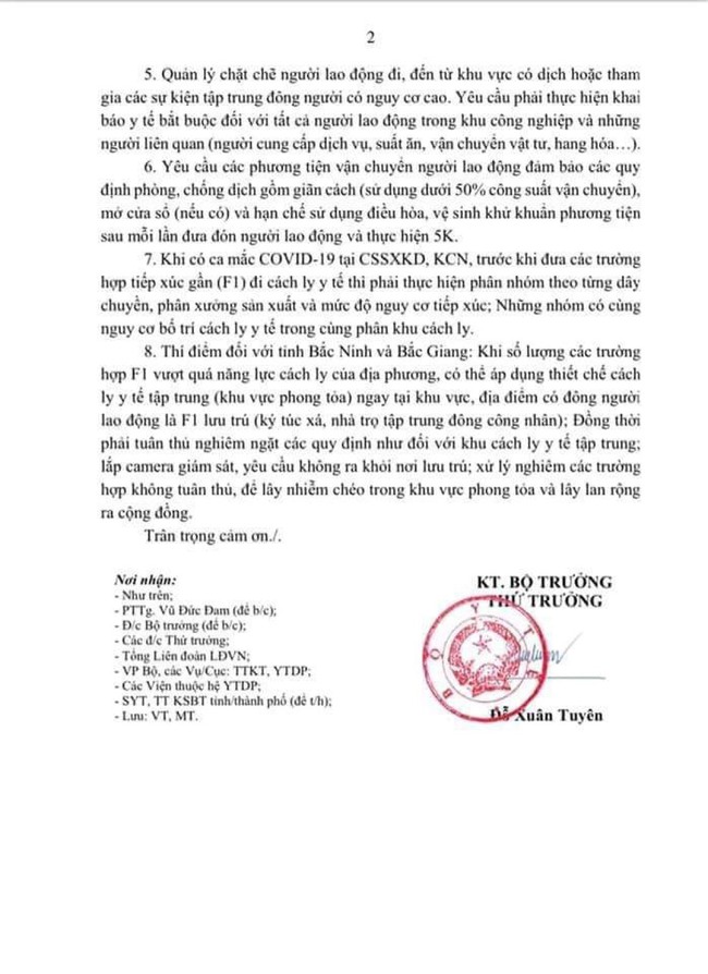 Bộ Y tế: Quản lý chặt chẽ người lao động đi, đến từ khu vực có dịch - Ảnh 2.