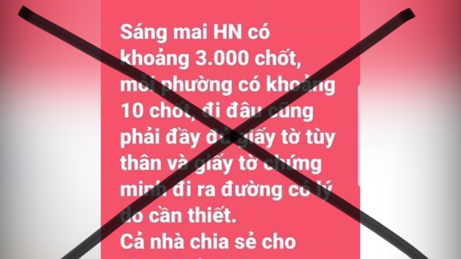 Bác bỏ tin đồn Hà Nội có 3.000 chốt phòng chống dịch Covid-19 - Ảnh 1.