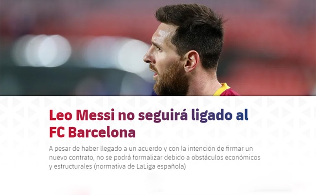 Messi chia tay Barca sau khi gia hạn bất thành - Ảnh 1.
