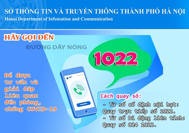 Tổng đài 1022: Hà Nội mở thêm kênh hỗ trợ người dân bị ảnh hưởng bởi đại dịch Covid-19 - Ảnh 1.
