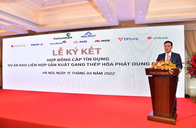 Lễ ký kết Hợp đồng cấp tín dụng 35.000 tỷ đồng cho Dự án Khu liên hợp sản xuất gang thép Hòa Phát Dung Quất 2 do Vietcombank là ngân hàng đầu mối thu xếp - Ảnh 3.