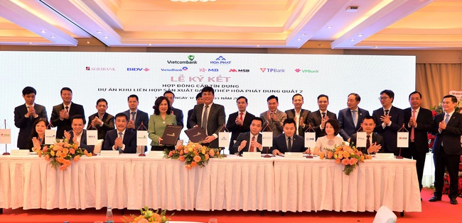 Lễ ký kết Hợp đồng cấp tín dụng 35.000 tỷ đồng cho Dự án Khu liên hợp sản xuất gang thép Hòa Phát Dung Quất 2 do Vietcombank là ngân hàng đầu mối thu xếp - Ảnh 4.