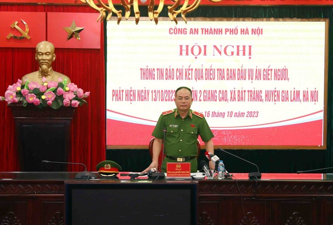 Công an TP Hà Nội tổ chức họp báo cung cấp thông tin liên quan vụ án Giết người tại Gia Lâm, Hà Nội - Ảnh 1.