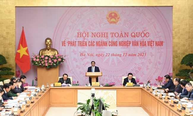 Thủ tướng Phạm Minh Chính chủ trì Hội nghị toàn quốc về phát triển các ngành công nghiệp văn hóa Việt Nam- Ảnh 1.
