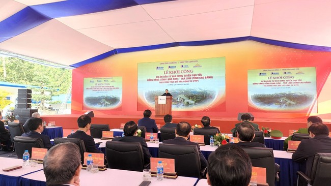 Thủ tướng Phạm Minh Chính phát lệnh khởi công cao tốc Đồng Đăng - Trà Lĩnh- Ảnh 1.