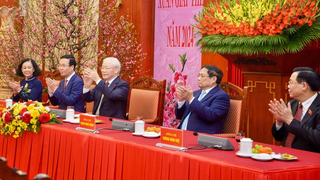 Tổng Bí thư Nguyễn Phú Trọng chúc Tết lãnh đạo, nguyên lãnh đạo Đảng, Nhà nước- Ảnh 7.