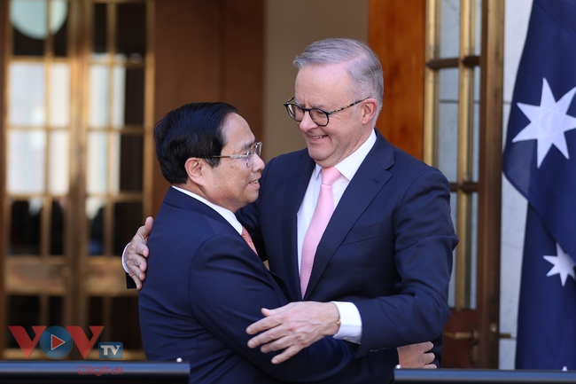 Thủ tướng Australia Anthony Albanese và Thủ tướng Phạm Minh Chính thông báo kết quả hội đàm- Ảnh 7.