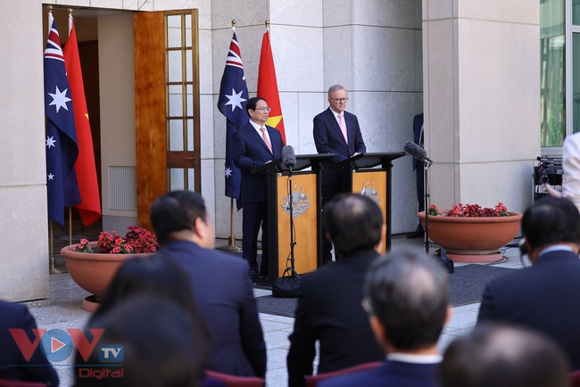 Thủ tướng Australia Anthony Albanese và Thủ tướng Phạm Minh Chính thông báo kết quả hội đàm- Ảnh 11.