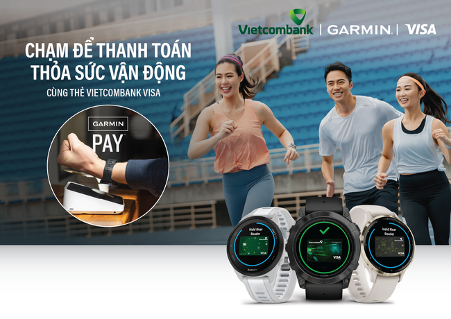 Vietcombank triển khai thanh toán một chạm Garmin Pay cho thẻ VISA- Ảnh 1.
