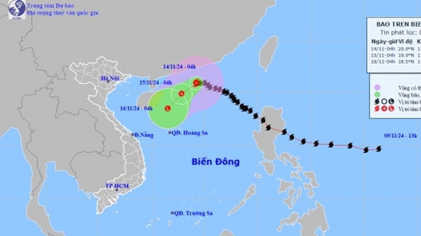 Bão số 8 trên Biển Đông có sức gió giật cấp 10