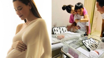 Lộ bức ảnh gia đình 5 người đầu tiên của Hà Hồ tại bệnh viện, thái độ của Subeo với cặp sinh đôi gây chú ý!