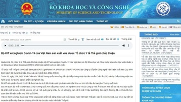 Bộ KH&CN đính chính thông tin 'kit test COVID-19 của Việt Á được WHO chấp thuận'