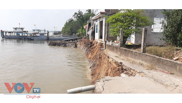 Vĩnh Long: Khắc phục hậu quả sạt lở làm 6 căn nhà chìm xuống sông Hậu