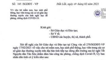 Đắk Lắk: Điều tra công văn giả mạo cho học sinh nghỉ học phòng dịch Covid-19