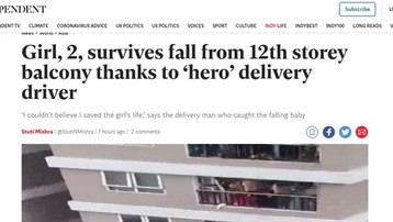 Báo Anh gọi Nguyễn Ngọc Mạnh là 'người hùng' sau khi cứu bé gái rơi từ tầng 13