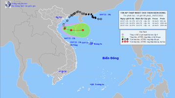 Áp thấp nhiệt đới gây mưa lớn Nghệ An, Hà Tĩnh với tổng lượng mưa 50-100mm