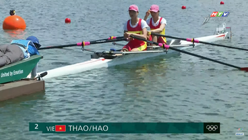 Kém 17 giây so với vòng loại, cặp đôi rowing Việt Nam rớt khỏi bán kết