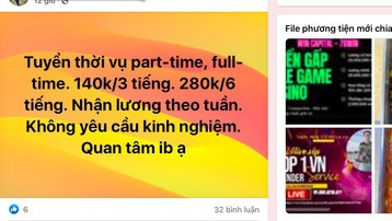 Cảnh giác 'việc nhẹ lương cao’ cho sinh viên dịp cận Tết