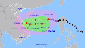 Bão số 6 giật cấp 15, cách quần đảo Hoàng Sa khoảng 410km