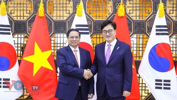 Thủ tướng Chính phủ Phạm Minh Chính hội kiến Chủ tịch Quốc hội Hàn Quốc Woo Won-sik