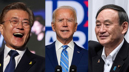 Lãnh đạo Nhật Bản, Hàn Quốc điện đàm với ông J.Biden, khẳng định quan hệ đồng minh