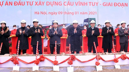 Hà Nội khởi công cầu Vĩnh Tuy giai đoạn 2 bắc qua sông Hồng