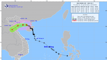 Bão số 7 chiều nay suy yếu thành áp thấp nhiệt đới, đổ bộ đất liền Nam đồng bằng Bắc Bộ và Thanh Hóa