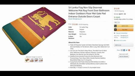 Quảng cáo thảm chùi chân mang hình quốc kỳ Sri Lanka bị gỡ khỏi trang Amazon