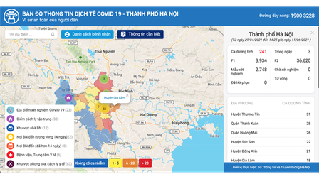 Hà Nội ra mắt Bản đồ thông tin dịch tễ phục vụ phòng chống COVID-19 