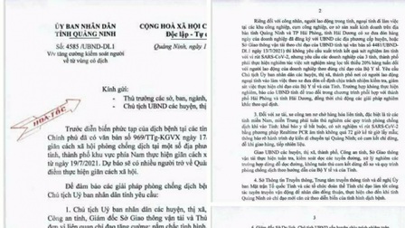 Từ ngày 18/7, test nhanh COVID-19 không có giá trị khi qua chốt kiểm dịch tại Quảng Ninh