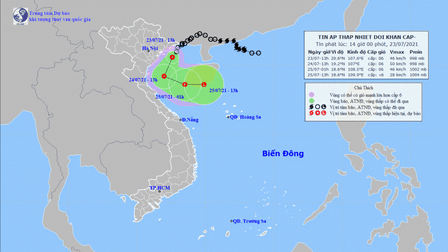 Áp thấp nhiệt đới có sức gió giật cấp 8, hoạt động trên vùng biển trên vùng biển Quảng Ninh, Hải Phòng