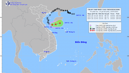 Áp thấp nhiệt đới gây mưa lớn khu vực Hà Tĩnh đến Thừa Thiên Huế