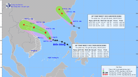 Áp thấp nhiệt đới trên biển Đông có khả năng mạnh lên thành bão trong vòng 24h tới