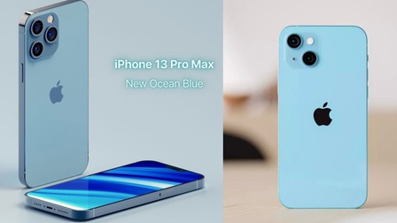 Trước ngày ra mắt, iPhone 13 lộ concept màu 'ocean blue' giống hệt hint trên thư mời?