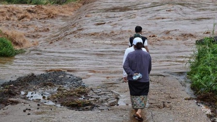 Lào: Mưa to kéo dài gây ngập lụt nhiều tỉnh Nam Lào