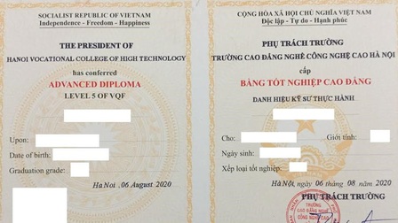 Trường Cao đẳng nghề Công nghệ cao Hà Nội: Căn cứ quy định nào để ký hàng trăm bằng tốt nghiệp bằng chức danh phụ trách trường?