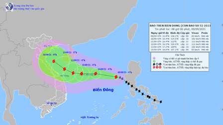 Tin bão trên biển Đông: Bão số 5 giật cấp 11, cách quần đảo Hoàng Sa 670km