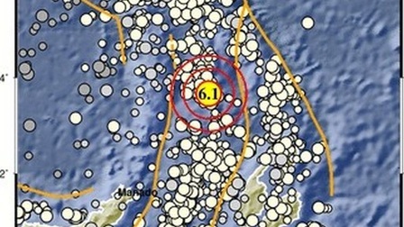 Indonesia: Động đất 6,1 độ richter rung chuyển quần đảo Talaud, phía bắc Sulawesi