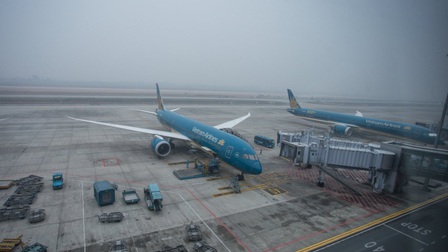 Máy bay đã có thể hạ cánh xuống sân bay Nội Bài