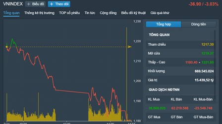 Chứng khoán Việt Nam 20/6: Hàng loạt cổ phiếu giảm sàn, VN-Index mất mốc 1.200 điểm