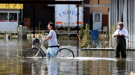Nhật Bản: Mưa lớn kỷ lục, nhiều vùng cảnh báo ngập lụt và phát lệnh sơ tán