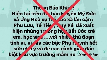 Giám đốc Công an Hà Nội: Xử lý nghiêm đối tượng tung tin 'Bắt cóc trẻ em'